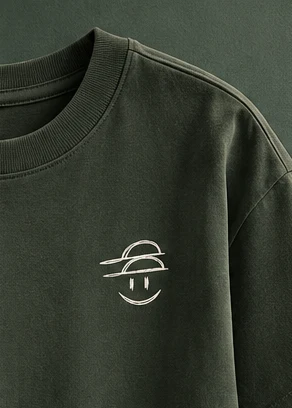 Hat on Hat prototype tee: Tonal, Forest tee, off-white mark